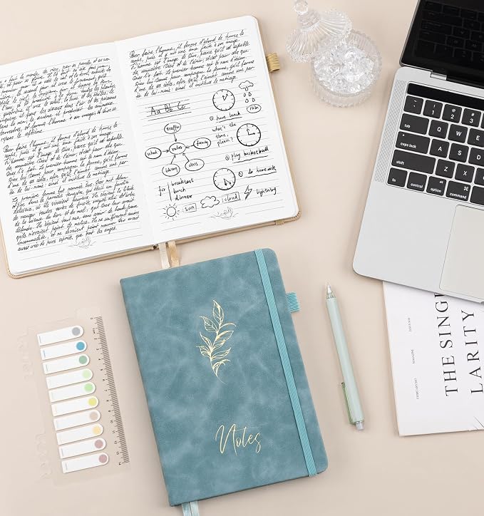 Lined Journal Notebook for Women Men, A5 Hardcover Leather Journals for Writing - Image 6
