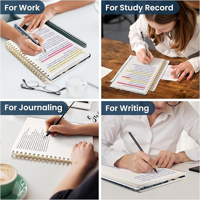 Lined Spiral Notebook Journal for Work, 300 Pages Thick B5 (7.1"x10") College Ruled Journal for Women & Writing, Hardcover Notebook for Note Taking, Perfect for Office Home School, Rustic Bloom-DeskLoop Office