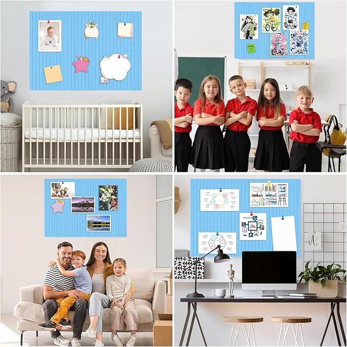 Cork Boards for Walls 48" x 36" Felt Board Alternative, 12 Pack Felt Wall Tiles Bulletin Board, Large Cork Board for Office Pin Board Tack Board Cork Boards-DeskLoop Office