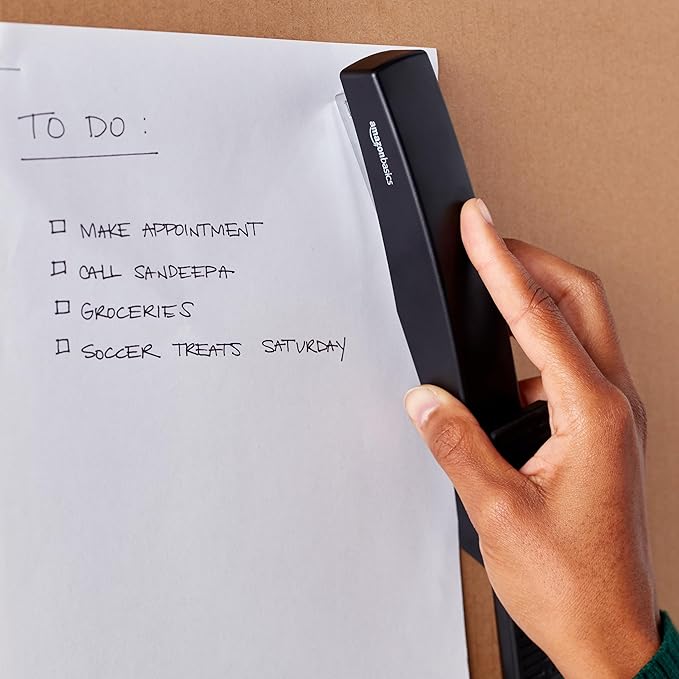 Amazon Basics Stapler with 1000 Staples, Office Stapler, 25 Sheet Capacity, Non-Slip, Black-DeskLoop Office