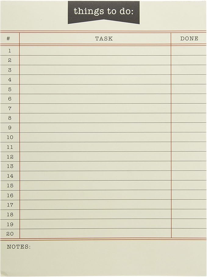 Graphique Library Card To-Do List Notepad | 150 Tear-Away Sheets | Task Planner | Daily Organizer | Memo Writing Pad | Priority Checklist | Undated | 6” x 8”-DeskLoop Office
