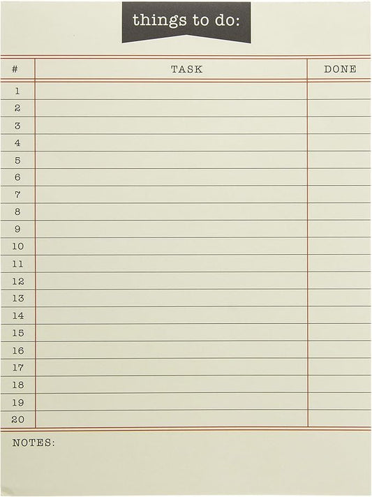 Graphique Library Card To-Do List Notepad | 150 Tear-Away Sheets | Task Planner | Daily Organizer | Memo Writing Pad | Priority Checklist | Undated | 6” x 8”-DeskLoop Office