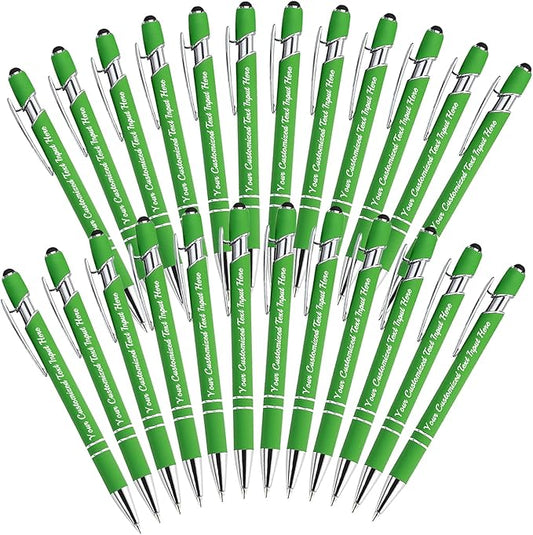 Personalized Ballpoint Pen 24pcs, Custom Pens Free Engraved Bulk with Name Logo, Soft Black Ink Stylus with Touch Metal Office, Gift for Anniversaries, Graduations, Birthdays-DeskLoop Office