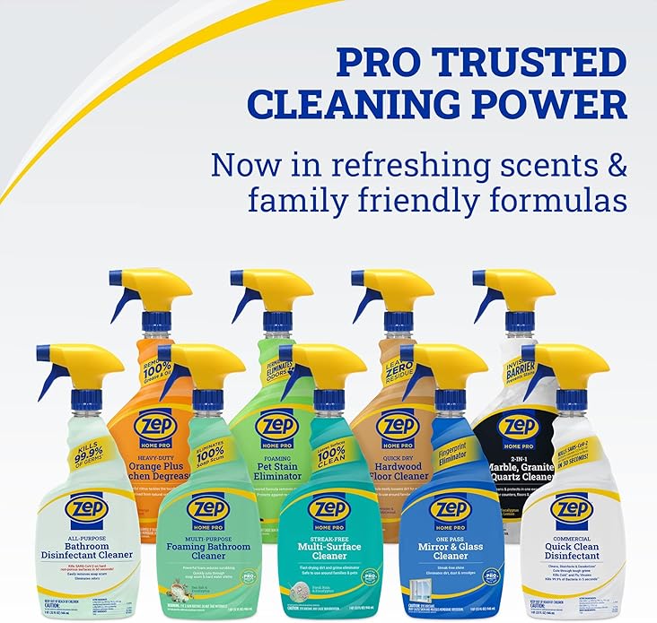 Zep Home Pro Commercial Quick Clean Disinfectant - 32 Fl. Oz. - R49806 - Pro Trusted Cleaning Power: Now in Refreshing Scents and Family Friendly Formulas (6)-DeskLoop Office