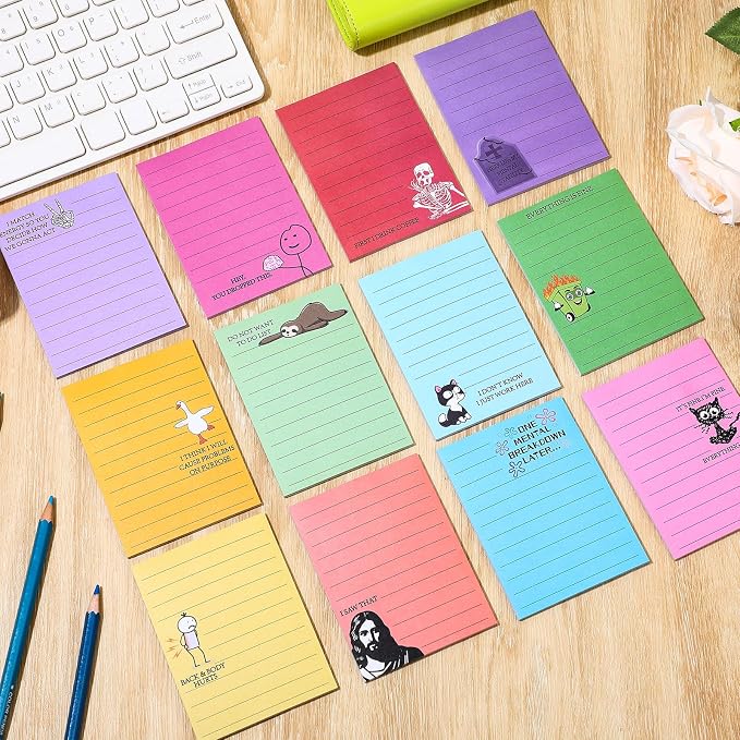 12 Pcs Funny Sticky Notes for Work 4x3 Inches Sarcastic Self Adhesive Notepads - Image 7