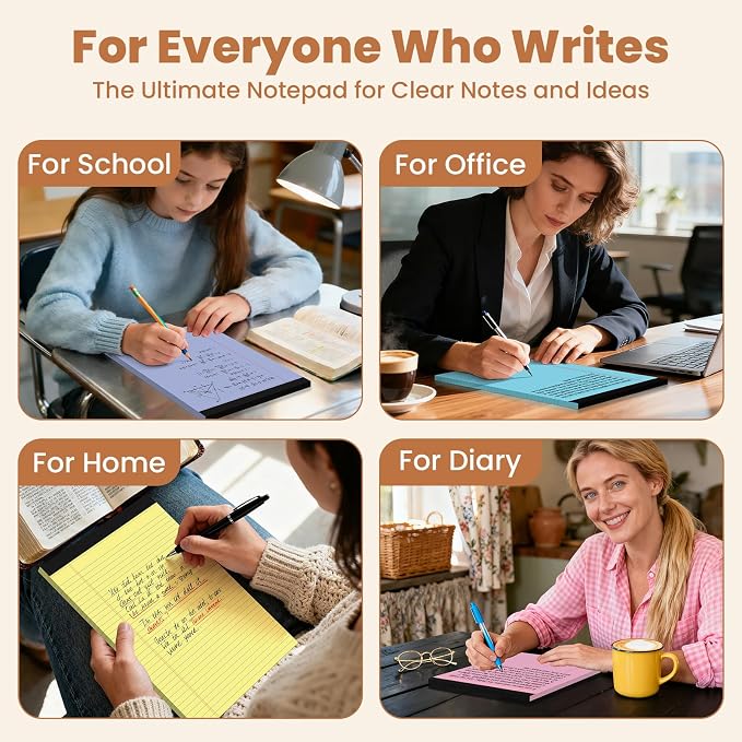 6Packs Legal Pads 8.5 x 11 Inch, 50Sheets/Pack, College Ruled & Perforated - Image 6