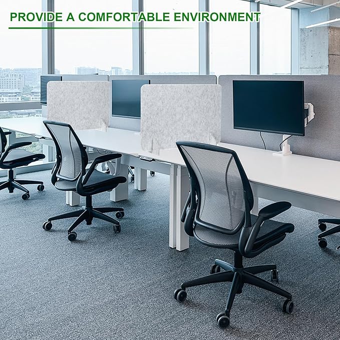 PATIKIL Desk Divider, 2 Set 24 x 24 Inch Acoustic Freestanding Desk Divider Desk Privacy Panel with 4 Pcs Support Feet for Library Office Workstation, Green-DeskLoop Office