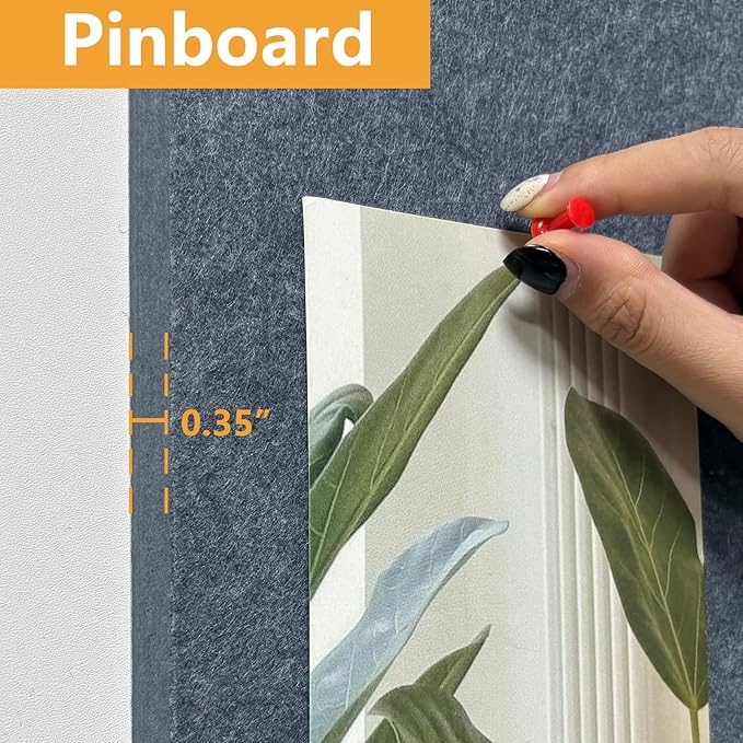 Large Cork Board for Wall with Pins, 36" x 24" Bulletin Board Self-Adhesive Pin Board | Customized 6 Packs Felt Tiles for Office Home Wall Decor, Light Gray-DeskLoop Office