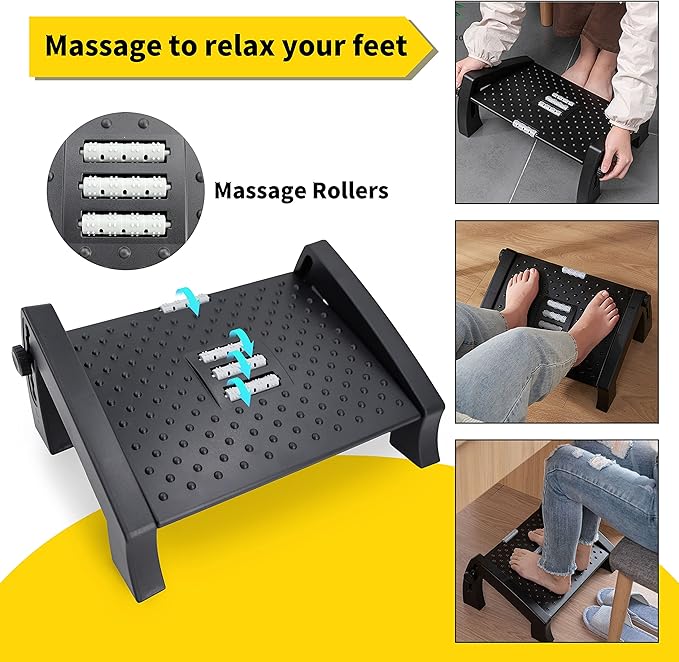 Foot Rest for Under Desk, Foot Stool with Removable Memory Foam Cushion, Leg Rest for Office & Home Work (JDTJ-RD)-DeskLoop Office