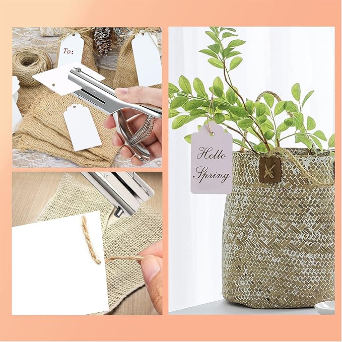 1/8 Inch Single Hole Punch - 2 Inch Reach Deep Throat Heavy Duty Paper Punch - Portable Hand Held Long Reach for ID PVC Cards Plastic Cardboard Photos-DeskLoop Office