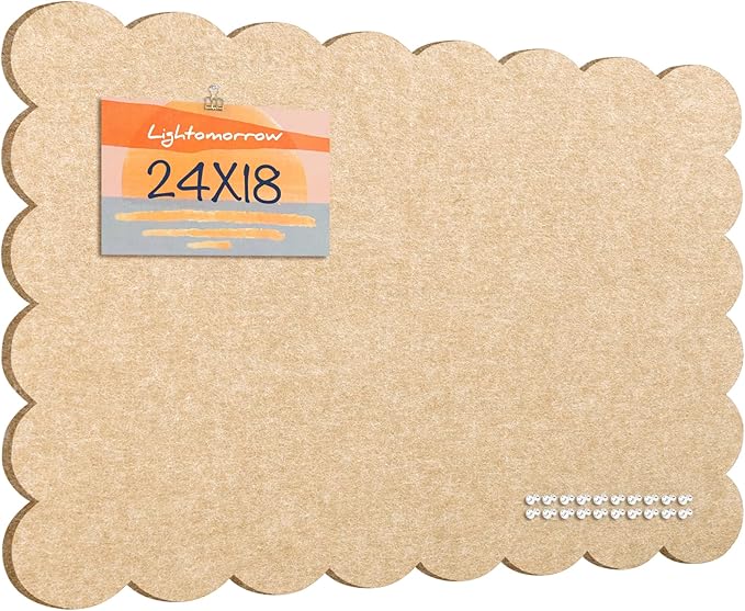 Lightomorrow Scalloped Bulletin Board, 24 x 18 Inches Felt Pin Board - Image 8