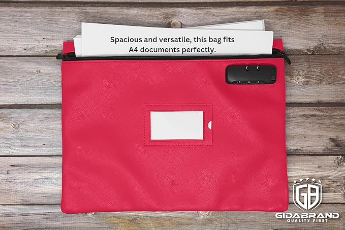 Pink Notary Bag | 14x11 inch | Locking Zipper Case for Notary Kit, Stamp, Embosser, Ink Pad, and Valuables-DeskLoop Office