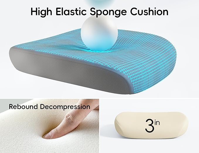 TRALT Office Chair - Ergonomic Office Chair with Back Support, Computer Chair - Home Office Desk Chairs, 330lbs Wide Seat Big and Tall Office Chairs with Headrest, Comfy Desk Chairs (Grey)-DeskLoop Office