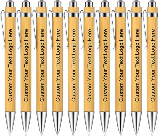 Custom Bamboo pens bulk,Personalized Text/Logo/Name Corporate Marketing Gift-DeskLoop Office