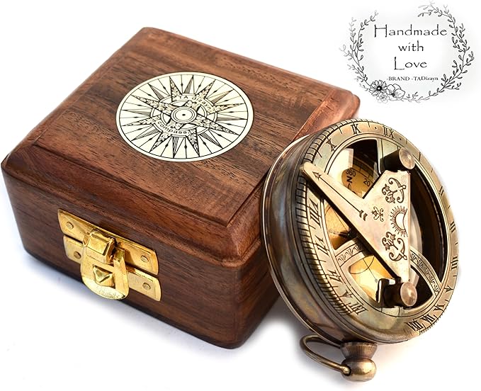 Trust in The Lord With All Your Heart - Proverbs 3:5-6 Quote Engraved Compass With Wooden Box, Greeting Card, Gift Compass, Graduation Day Gifts 2024 for Women Men Boys Girls-DeskLoop Office