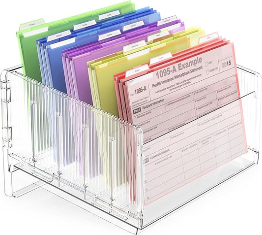 File Sorter Organizer, 5 Sections Acrylic Letter Tray for Desk, Mail Organizer Letter Holder for Envelopes, Mail, Electronics 1Pack-DeskLoop Office