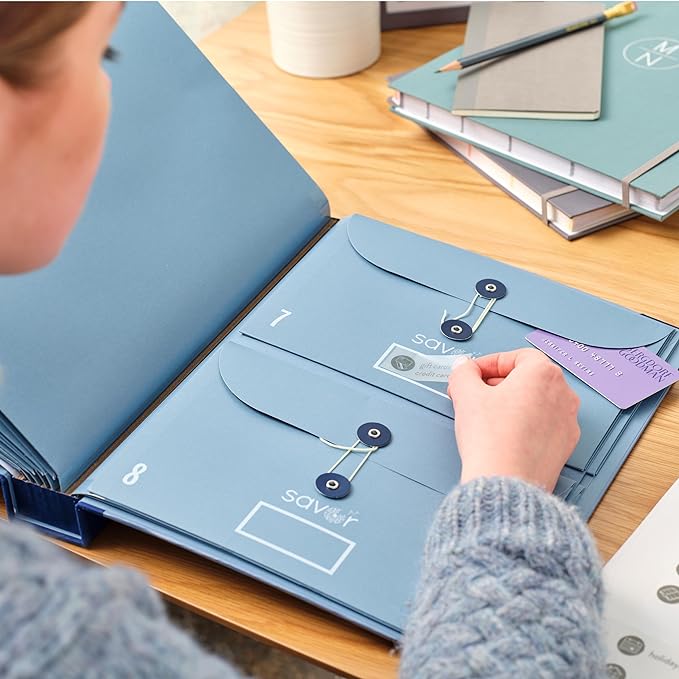 Savor | 2025 Edition The Folio™ Document Organizer | Custom Dyed Cloth-Bound Expanding File for Important Papers, Passports, Birth Certificates & More | Ideal for Home Organization & Graduation Gift-DeskLoop Office