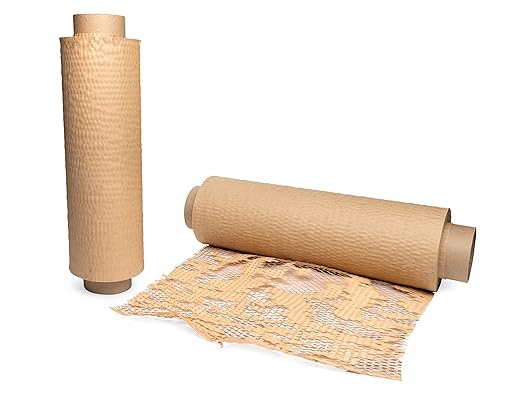 IDL Packaging 15.25" x 300' Refill Roll (Pack of 2) for MP-300N HexcelWrap Honeycomb Packing Paper Station, Brown - Natural Kraft Paper with Interlocking Slit Design for Shipping and Moving-DeskLoop Office