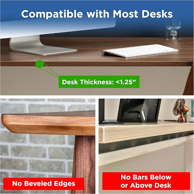 Kt4 Clamp on Keyboard Tray, Adjustable Slide Out Drawer for Desk, Height Tilt Adjustable Keyboard Holder, Under Desk Pull Out Tray (Black)-DeskLoop Office