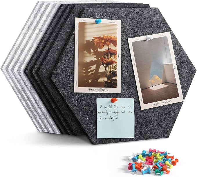 8 Pack Hexagon Felt Bulletin Board Tiles - Image 7