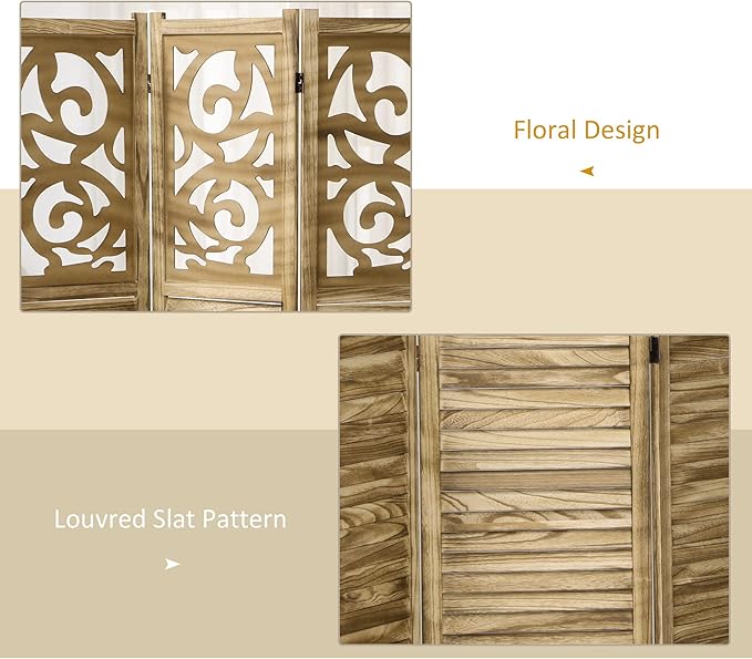 NicBex Room Divider 3 Panel Room Dividers with Floral Design Partition Room Dividers and Folding Privacy Screens 5.5 FT Wall Divider for Home, Office, Room Separation,47.25"W x 0.75"D x 67"H, Brown-DeskLoop Office
