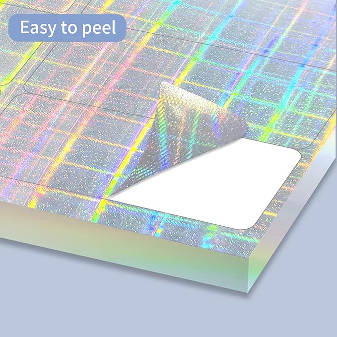 STARLIBOO Shipping Labels Stickers, 2"×4" Printable Holographic Mailing Labels for Laser/Inkjet Printing, Permanent Adhesive Sticker (Holographic Shiny)-DeskLoop Office