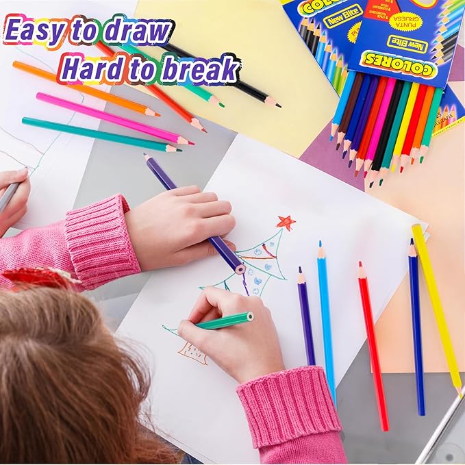 600 Count Colored Pencils Bulk, 12 Assorted Colors, 50 Packs Pre-sharpened Colored Pencils Back to School Supplies Aesthetic Kit for Kindergarten Preschool, with 24 Pcs Sharpeners-DeskLoop Office