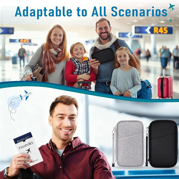 Family Passport Holder for Travel, RFID Blocking Travel Document Organizer - Image 7