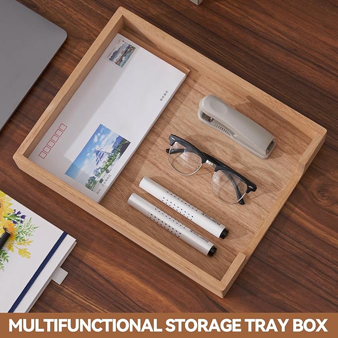 Kirigen Wood Letter-Size Tray Single-Tier (TP-NA)- Wooden Tones Collection Front-Load Documents Tray for Office Desktop Organizer - Desk Magazine, File, Folder, Paper Holder Natural-DeskLoop Office