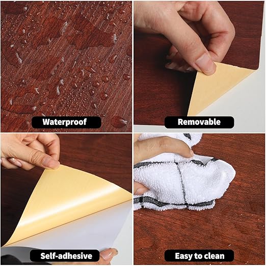 GSCIT Club Cherry Wallpaper, 24 inch X 25ft Self Adhesive Wood Grain Repair Tape Patch for Tables, Chairs, Baseboards, Doors, Windows, Floors, Handicraft DIY.-DeskLoop Office