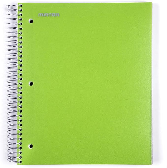 Mintra Office Durable Spiral Notebooks, 5 Subject (Green, Wide Ruled 1pk)-DeskLoop Office