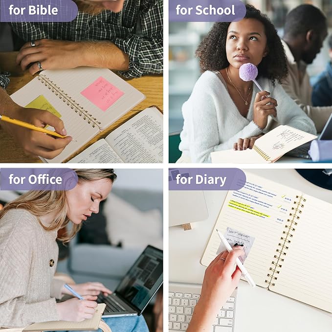 Spiral Notebook - Lined 160 Pages Journal with Back Pockets for College Journal, Twin-Wire Binding Notebook Perfect for Office & Home School Supplies Violet Reef Blue Grey-DeskLoop Office