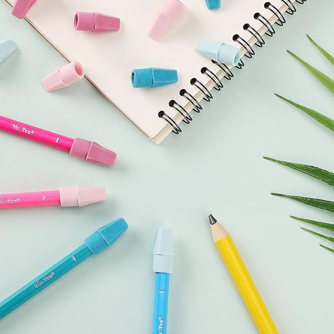 Mr. Pen- Pencil Erasers Toppers, 120 Pack, Muted Pastel Colors | Erasers - Image 8