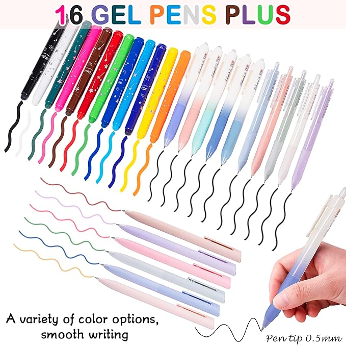 Bible Journaling Supplies for Women - Complete Kit with Pencil Bag, 12 Highlighters For Bibles That Do Not Bleed,16 Pens, 75 Tabs, A5 Notebook - Christian/Catholic Gifts, Pink with Daisies-DeskLoop Office