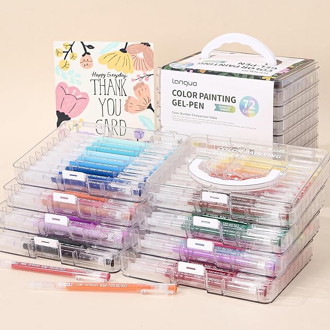 Gel Pens for Adult Coloring Books, 72 Colors Set Gel Colored Pens Marker, Perfect Gel Pens for Adult Drawing Doodling Journaling, Art Supplies and DIY Crafts-DeskLoop Office