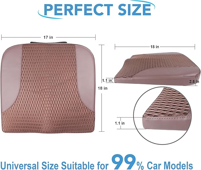Car Seat Cushion, Comfortable Memory Foam Seat Pillow for Driving, Sciatica-Back Pain Relief, Cushion for Car-Truck, Office, Wheelchair - Brown-DeskLoop Office