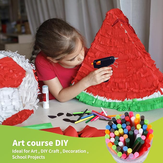 MATUFF Colored Hot Glue Sticks Mini 0.27" x 4" Most Popular 12 Colors EVA Hot Melt Adhesive Mini Glue Sticks Bulk for All Temperature Glue Guns for DIY Art Craft Stamp Repairs Gluing Projects 96 Pcs-DeskLoop Office