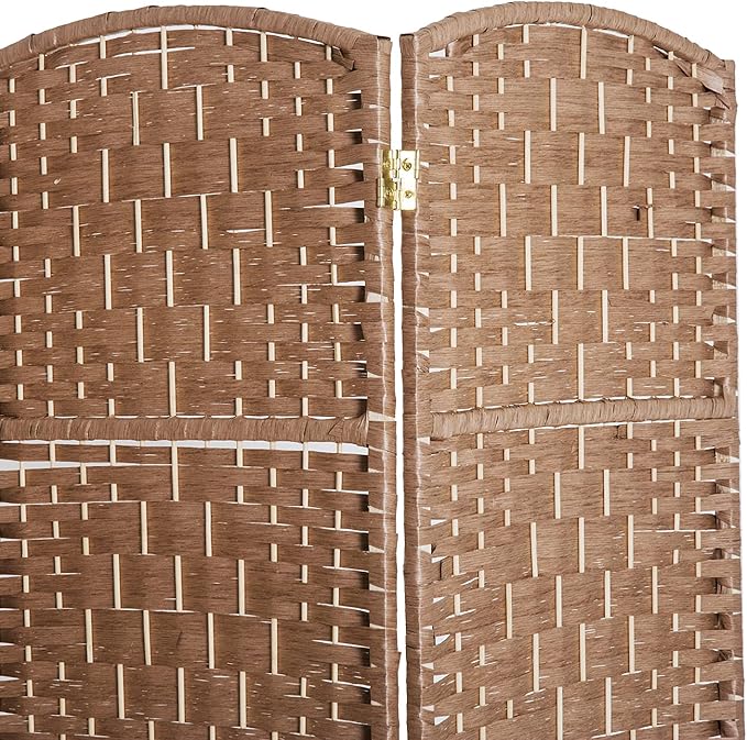 HOMCOM Room Divider, 6 Panel Folding Privacy Screen, 6FT Tall Portable Wicker Weave Partition Wall Divider for Bedroom, Home Office, Natural-DeskLoop Office
