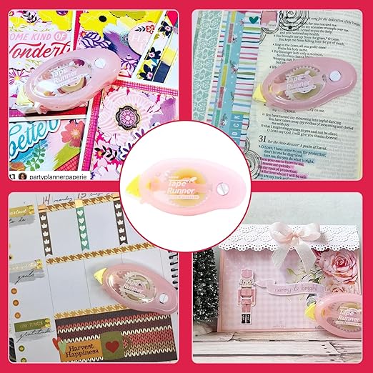 Tape Runner - Double Sided Adhesive with Dispenser Roller Included - Acid Free, Sticky, Clear & Transparent - Ideal for Scrapbooking, Crafts & More - Standard - (315 inches per cartridge) 20 Cartridge-DeskLoop Office