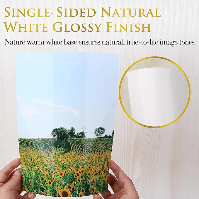 A-SUB Inkjet Glossy Photo Paper 8.5X11 Inches 48lb 180gsm Professional Glossy Photographic Paper for Inkjet Printers Dye Ink 100 Sheets-DeskLoop Office