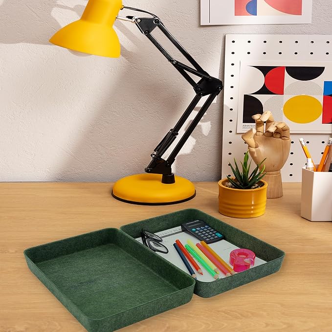 Welaxy 2-piece Office desk drawer organizer tray letter-size documents paper book file Folder Holder storage bins (Forest Green)-DeskLoop Office