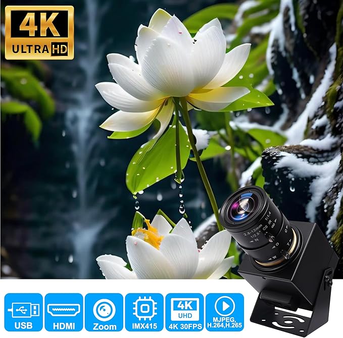 SVPRO 4K USB HDMI Camera Manual Zoom Webcam for Close Up with 2.8-12mm Variable Lens,Plug and Play Camera for Industrial,Streaming and Home Video-DeskLoop Office