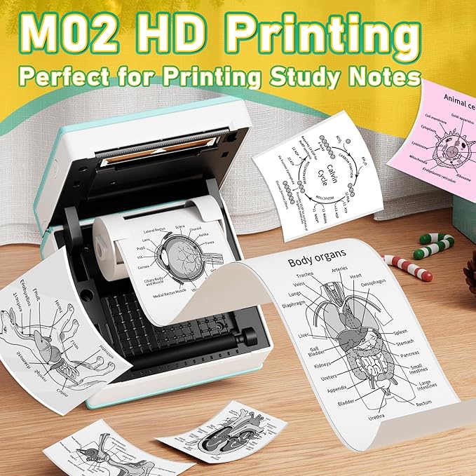 Phomemo Sticker Printer- Mini Sticker Printer Maker Machine, Mini Pocket Printers Instant Print for DIY Creation, Study Notes, Photos, Name Label, Portable Thermal Printers for Kids/Students/Teacher-DeskLoop Office