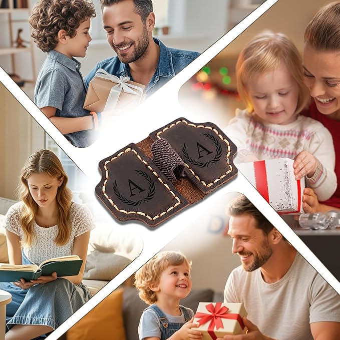 Artlaza Personalized Magnetic Leather Bookmark with Pen Holder - 26 Letters Custom Book Mark with Name Initial Engraved Book Marker for Readers, Book Lovers, Travelers - Gift for Women & Men(Blue,L-DeskLoop Office