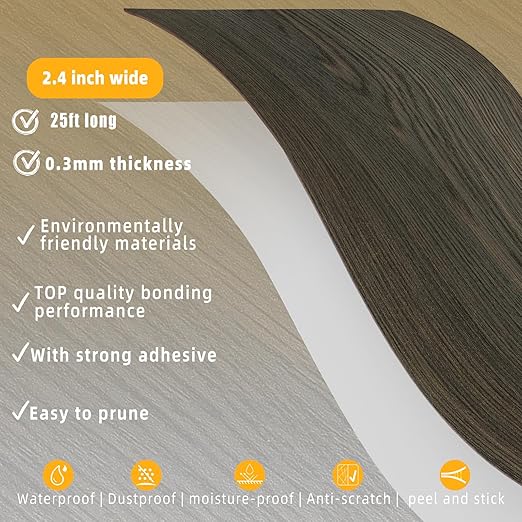 GSCIT Club Black Walnut Wallpaper, 2.4 inch X 25ft Self Adhesive Wood Grain Repair Tape Black Walnut Repair Patch for Tables, Chairs, Baseboards, Doors, Windows, Floors, Handicraft DIY.-DeskLoop Office
