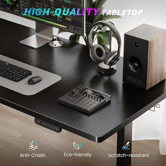 SIAGO Electric Standing Desk Adjustable - 55 x 24 Inch Sit Stand up Desk with Cable Management - 3 Memory Preset Adjustable Height Table-DeskLoop Office