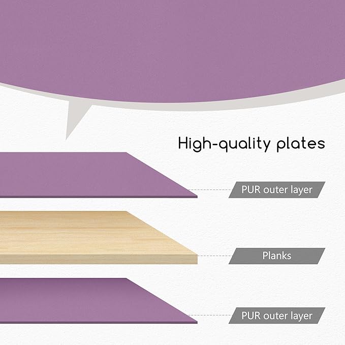 Jerry & Maggie Desktop Organizer Office Storage Rack Adjustable Wood Display Shelf Free Style Double H, Multi-Functional Mini Bookshelf for Desk Natural Stand (Violet)-DeskLoop Office