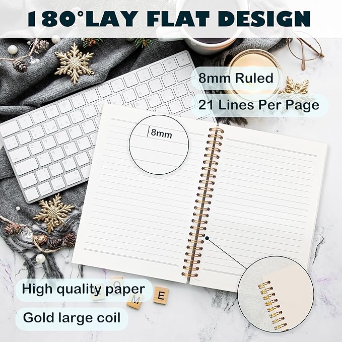 BearCake Boho Christian Notebook Journal, Christian Gifts for Women, Bible Notebooks for Note Taking, Bible Journaling Notebook, Jesus the Way the Truth the Life Hardcover Spiral Notebook 5.5x8.3-DeskLoop Office