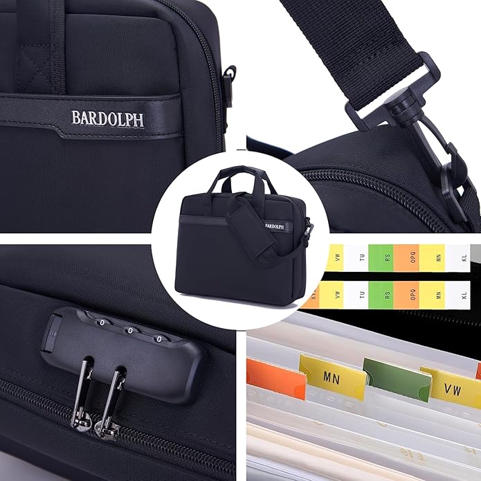 BARDOLPH Heavy Duty Accordian File Organizer with Handle-DeskLoop Office