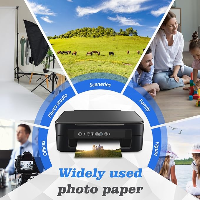 50 Sheets A3 Photo Paper Single Sided, 200 gsm White High Glossy Paper, Advanced Photographic Photo Printer Paper for Inkjet Printer Printing Picture Cover Brochures-DeskLoop Office